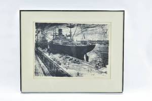 lot 230 image: Bela Petheo Chicago Seaport Limited Edition Print