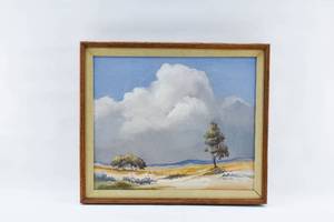 lot 267 image: Robert Wands Original Painting on Board of Landscape