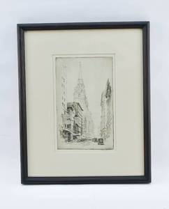 lot 269 image: Otto Schneider Clark Street, Chicago Etching