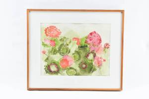 lot 274 image: Mindy Saliterman Original Watercolor Painting of Geranium Flowers
