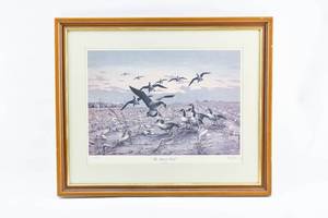 lot 276 image: Les Kouba The Picked Field Offset Lithograph of Geese