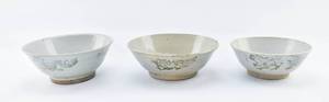 lot 100 image: 3 Antique Chinese Bowls w Dragon Design