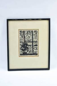 lot 387 image: Louie Ganthiers Frost on My Window Woodcut