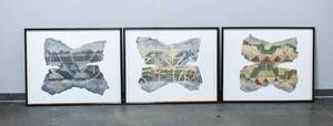 lot 317 image: 3 Butterfly Image Paper Collages