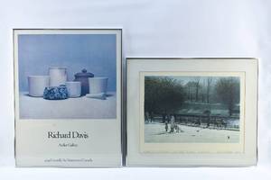 lot 402 image: 2 Framed Art Posters, Richard Davis, Harold Altman