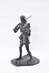 lot 6 image: Gus Shafer 1967 Buckskin and Beaver Bronze Sculpture