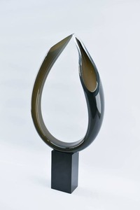 lot 8 image: John Bingham Untitled Glass Sculpture on Stone Base, 1984