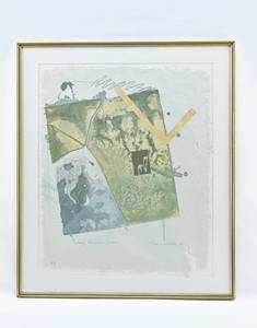 lot 287 image: Tom Rose Clearly the Unseen Order Lithograph w Collage
