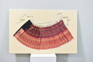 lot 193 image: Chona Kong Hmong Ceremonial Skirt, Mounted on Panel