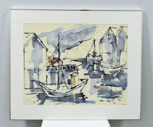 lot 302 image: Pair Richard Sussman Original Watercolor Paintings