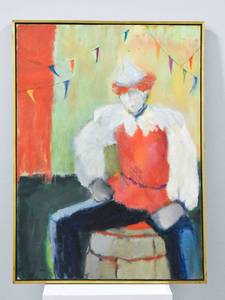 lot 306 image: Mindy Salterman Clown #2 Original Oil Painting