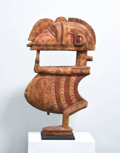 lot 3 image: Large African Wood Fertility Sculpture
