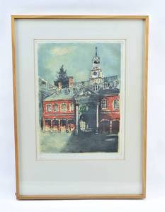 lot 340 image: Andre Bicat Signed & Numbered Print of Red Building