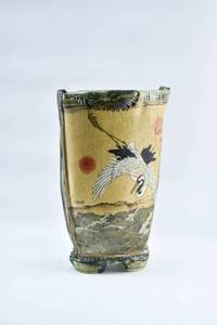 lot 252 image: Ruthann Maze Cranes Art Pottery Vase