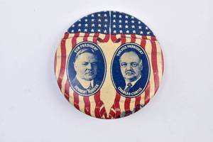 lot 202 image: Vintage Herbert Hoover & Charles Curtis Presidential Candidate Button