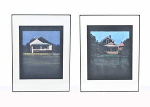 lot 41 image: Two Rochelle Woldorsky Original Pastel on Paper Pieces of Houses