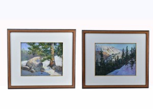 lot 64 image: Pair A.L. West Original Pastel on Paper Landscapes