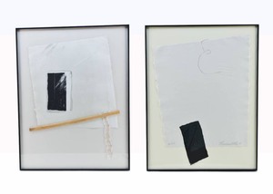lot 142 image: 2 Thomas Rose Mixed Media Collage Artworks