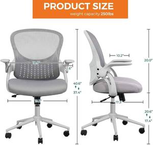 Sweetcrispy Adjustable Height Roll Lumbar Support Office Chair