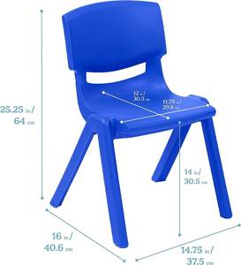 ECR4Kids Plastic School Stack 4-Pack Childrens Chairs