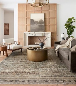 Loloi II Layla Collection 7-6 x 9-6 Olive & Charcoal Traditional Area Rug