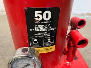 50 Ton Hydraulic Bottle Jack with Pressure Gauge