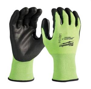 lot 22 image: MILWAUKEE XX-Large High Visibility Level 3 Cut Resistant Polyurethane Dipped Work Gloves