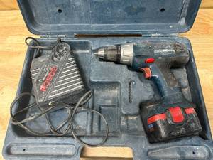 lot 41 image: BOSCH 14.4V Brute Tough Cordless Drill with Battery, Charger and Case