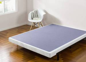 lot 32 image: ZINUS Metal Box Spring with Wood Slats 4 Inch Mattress Foundation  Sturdy Steel Structure  Easy Assembly, King