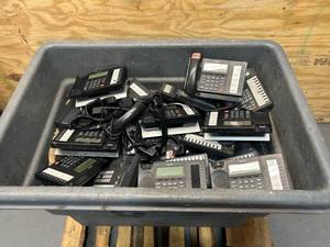 lot 121 image: Huge Plastic Bin Filled with Office Phones