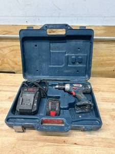 lot 68 image: BOSCH 18V Cordless Drill with Battery, Charger and Case