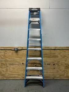 lot 12 image: WERNER 8 ft. Fiberglass Step Ladder with 250 lb. Load Capacity Type I Duty Rating