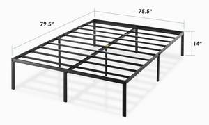lot 96 image: Best Price Mattress 14 Inch Metal Platform Beds w Heavy Duty Steel Slat Mattress Foundation (No Box Spring Needed), King Size, Black