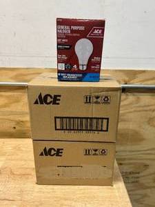 lot 73 image: ACE Lot of 2 Cases of- General Purpose Halogen Lightbulbs- Soft White (6 packs of 4 Bulbs per Case)