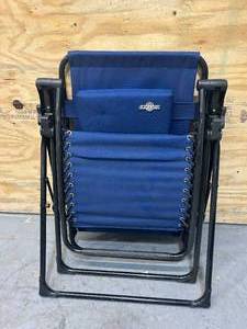 lot 90 image: GUIDESMAN Foldable Locking Outdoor Steel Zero Gravity Lounge Chair, Blue