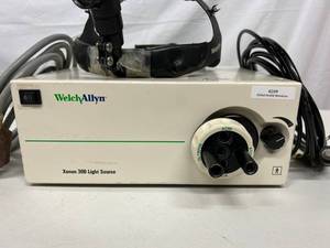MSRP $3000 High Quality Maker Welch Allyn Xenon 300 Light Source With Welch Allyn Fiberoptic Surgical Headlight This Fantastic Head Gear Is Perfect For Seeing Into Tight Spaces Hands Free&nbsp Great Working Condition