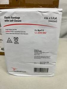 MSRP $300 2 Cases (144 Rolls Total) Cardinal Health 23593-04LF Elastic Bandage with Self-Closure&nbsp4 x 5.8yd, Latex Free (LF), Sterile, 12pk, 6 pkcs&nbsp - 1 Case Is Open Box