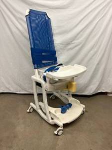 MSRP $2200 Rifton Blue Wave HTS Hygiene Height Adjstable Over The Toilet Toileting Showering Transport Chair System With Table - For Special Needs Children - Great Condition 1st Picture Is A Stock Photo