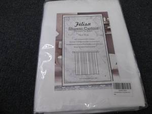 lot 91 image: Felisha White 72x72 Shower Curtain...