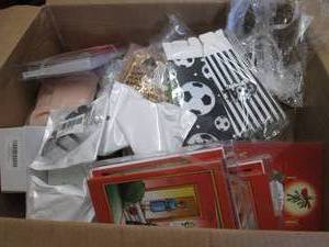 lot 121 image: Box of Assorted Small Overstock Ite...