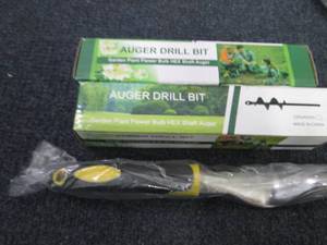 lot 184 image: 2 Bulb Auger Drill Bits, Weeder...