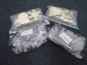 lot 216 image: 2 pks Wooden Ornaments, Clip Lights...