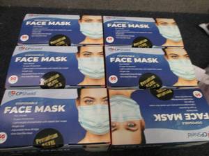 lot 238 image: 6- 50 pks CP Shield Disposable Face...