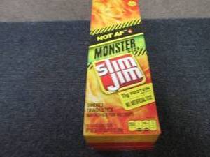 lot 297 image: Box of 18 - 1.94 oz Slim Jim Monste...