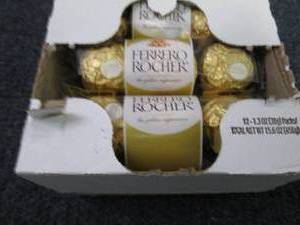 lot 366 image: 12- 1.3 oz pks Ferreo Rocher Fine H...