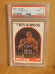 lot 10 image: 1989 Hoops David Robinson PSA 8
