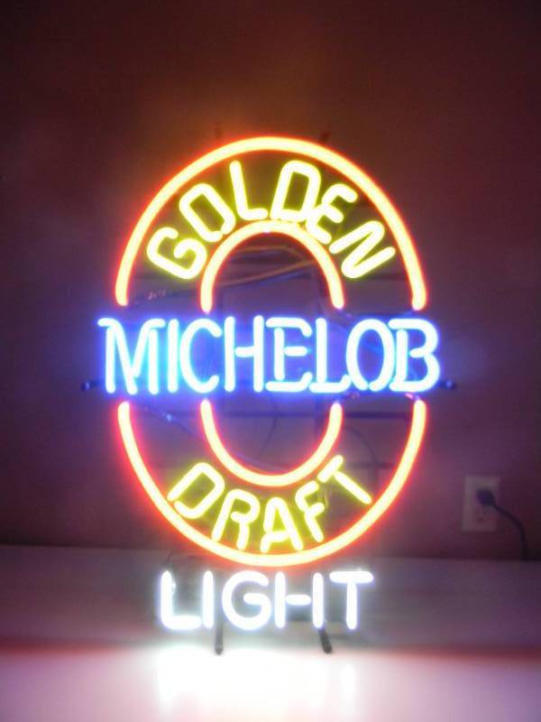 VINTAGE MICHELOB GOLDEN DRAFT LIGHT NEON LIGHT! - WORKS! - NICE