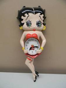 lot 3 image: Retro Betty Boop Animated Analog Wall Clock - Eyes and Legs Move - NICE, LIKE NEW - GREAT PIECE - SEE PICTURES