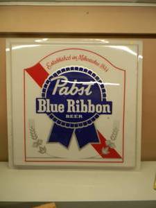 lot 5 image: VINTAGE - NEW OLD STOCK - PABST BLUE RIBBON BEER BAR SIGN FOR LIGHT OR DISPLAY LARGE LEXAN FACE APPROX 4812 By 4812 - FANTASTIC RARE PIECE - SEE PICTURES