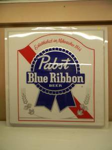 lot 6 image: VINTAGE - NEW OLD STOCK - PABST BLUE RIBBON BEER BAR SIGN FOR LIGHT OR DISPLAY LARGE LEXAN FACE APPROX 4812 By 4812 - FANTASTIC RARE PIECE - SEE PICTURES